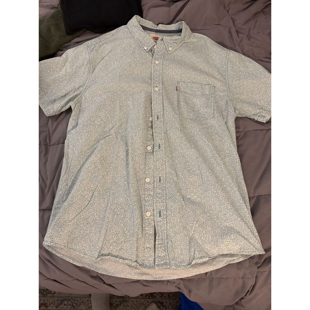 Men's Levi's Floral Pattern Short Sleeve Button Up Shirt (L)